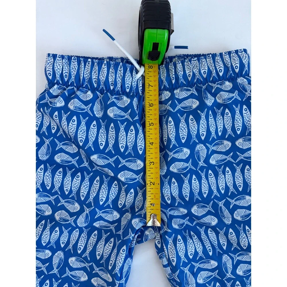Old Navy Boys Blue White Fish Print Swim Trunks UPF 50 Size 5T NEW